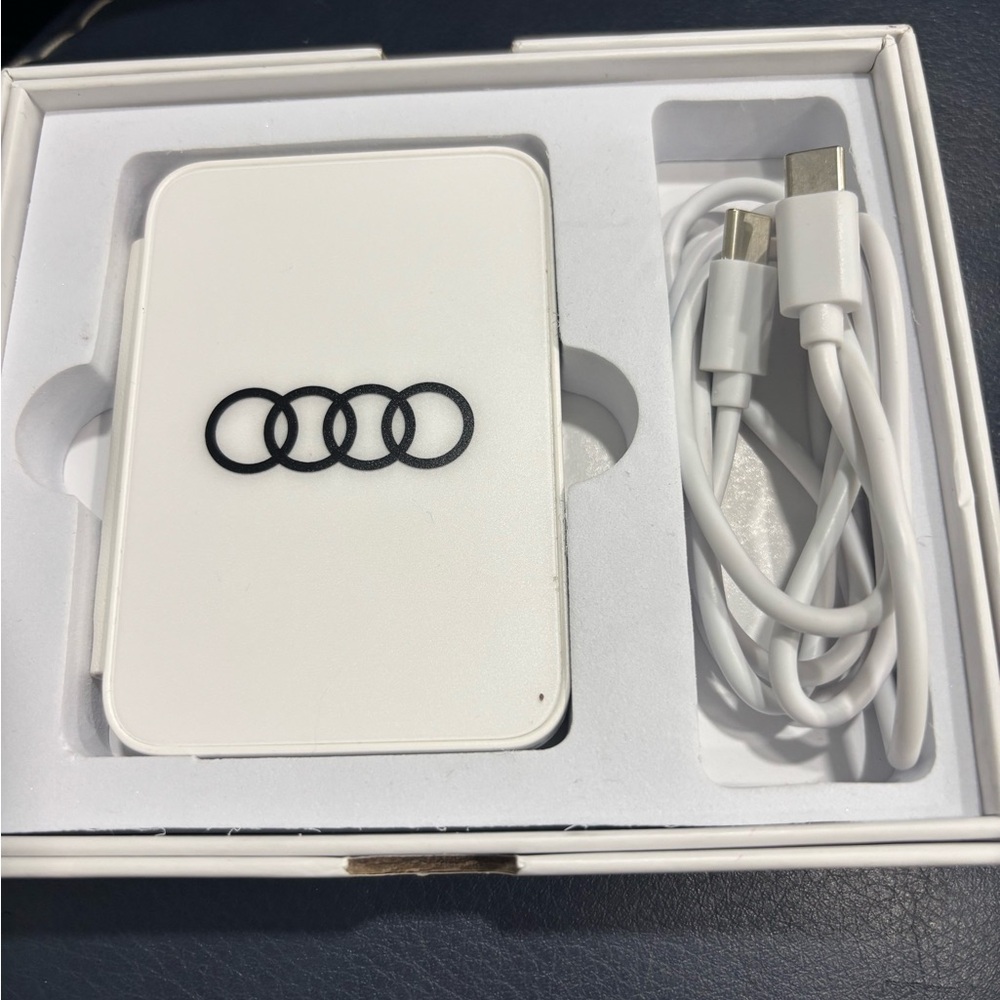Audi White Portable Charger. ON THE GO🤗